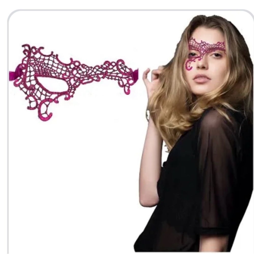 Lace Masquerade half Mask metalic 💓